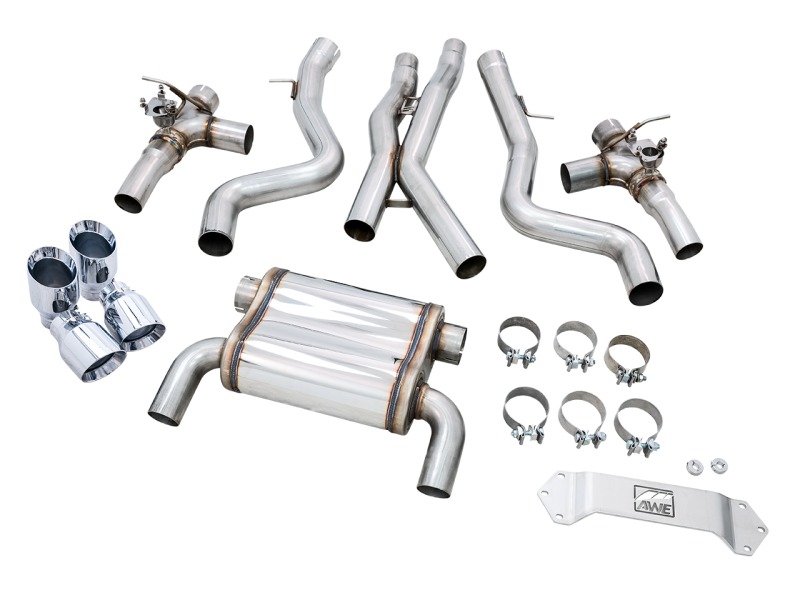 AWE Tuning BMW F8X M3/M4 SwitchPath Catback Exhaust - Chrome Silver Tips